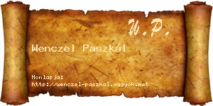 Wenczel Paszkál névjegykártya